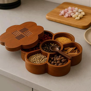 Custom Logo Home And Kitchen Ware Wooden Masala <b>Spice</b> Salt <b>Box</b> - Product Image 1