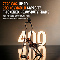 Macyo Stepper d'escalade à 3 ressorts, capacité 200 kg, pliable, cadre anti-basculement, pédales pleine longueur, affichage numérique, pour fitness à domicile