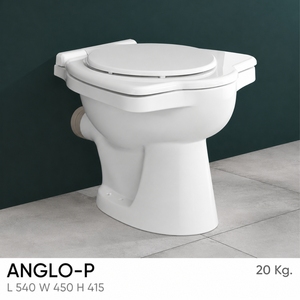Inodoro Moderno Redondo de Dos Piezas para Baño, Montado en el Suelo, con Sifón en P, Descarga por Gravedad, Vítreo, Fácil de Limpiar, de Angola - Product Image 2