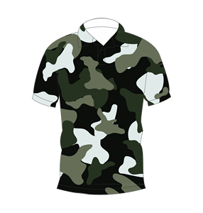 เสื้อโปโลลายพรางสีเขียวดำขาวสำหรับผู้ชายแขนสั้นลำลองพิมพ์ลายเสื้อยืดกอล์ฟ - Product Image 4