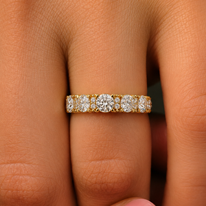 Anillo de Eternidad de Lujo en Oro Sólido de 14K con Diamantes Cultivados en Laboratorio, Corte Brillante Redondo, 4.70 Quilates TW, Joyería Fina para Boda - Product Image 1