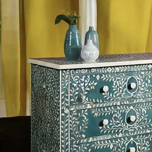 ILAHI's Bone Inlay <b>Drawer</b> Modern Design Agate Detailing <b>Storage</b> Portable Home Furniture - Product Image 2