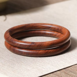 Pulsera de madera de durazno al por mayor con gemas artesanales, piedras curativas, gemas de moda redondas - Product Image 2