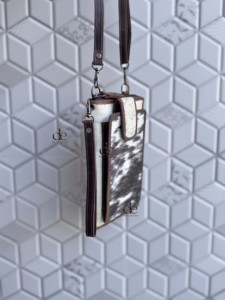 Sac à main pour téléphone en cuir de vachette véritable avec fourrure, nouveau sac bandoulière de créateur, petite taille, pochette de poignet, sac bandoulière - Product Image 2