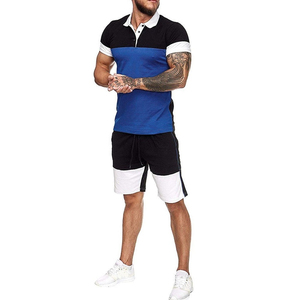 Ensemble de fitness 2 pièces pour homme, été 2026, haute qualité, personnalisé, en coton, décontracté, comprenant un polo à manches courtes et un short ample - Product Image 4
