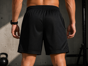 Men's Customized Polyester <b>Athletic</b> Mesh Shorts Elastic Waist Gym Wear Comfortable Custom Front Back Embroidery Breathable - Product Image 4
