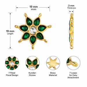 Connecteur KUNDAN PACHI pour collier, composant de bijoux en laiton pour collier de mariée - Product Image 4