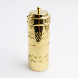 Filtro de Café de Latón con Acabado Brillante Grabado, con Émbolo, Juego de Preparación de Café Tradicional del Sur de la India, Ideal para Regalos y Uso Doméstico - Product Image 1
