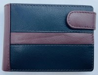 Portefeuille WRIZA en cuir pleine fleur bicolore, design artisanal haut de gamme, profil fin, coutures durables, porte-notes élégant pour un usage quotidien