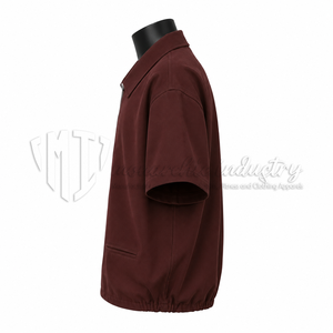 Chemise bomber décontractée à manches courtes pour homme, légère, en twill, printemps, 100% coton biologique, écologique, sur mesure, OEM, ODM, vente en gros - Product Image 5