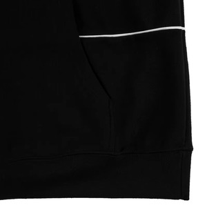 Sweat à capuche personnalisé pour homme, noir et blanc, avec bordure contrastée, style streetwear oversize, en coton molletonné, OEM - Product Image 3