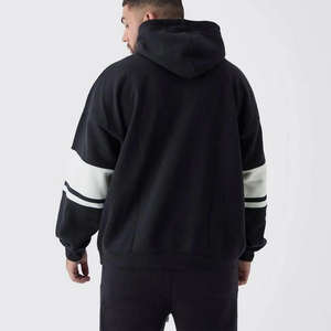 Sudadera de Alta Calidad para Hombre, Personalizada, con Hombros Caídos, Apliques, Parches Bordados, Cierre con Cordón, Transpirable, Invierno, 100% Algodón - Product Image 4