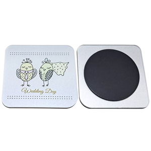 Aimant de réfrigérateur carré en acrylique blanc, motif couple d'oiseaux, décoration de mariage, autocollant magnétique - Product Image 4