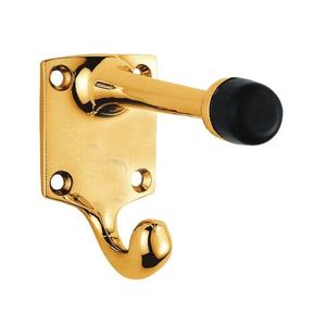 Patère murale double vintage en laiton finition naturelle, moderne, anti-rouille, pour salle de bain et maison - Product Image 1