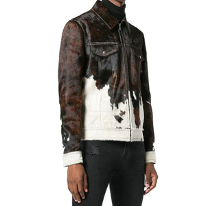 Women's Faux Fur Moto Biker Jacket Animal <b>Print</b> <b>Stand</b> Collar Zipper Closure Warm Winter Outerwear - Product Image 1