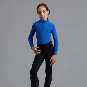 High Quality 4way Stretch Horse Riding Equestrian Shirt Top <b>Base</b> <b>Layer</b> Competition Show Shirt Polo in Soft Feel Technical Fabric - Product Image 6