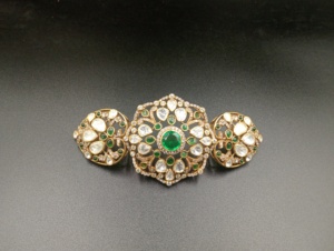 Collier ras-de-cou vintage plaqué or Amaira Jewels avec fleurs et pierres vertes doublettes taille poire, bijoux de fiançailles pour femme, collier en argent 925 - Product Image 6