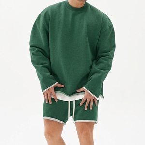 Wholesale Unisex Premium Heavyweight Terry Crewneck <b>Sweatshirt</b> Multi Color Chest Pocket Logo Patch Durable Stitching Eco - Product Image 4