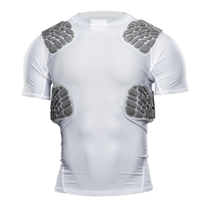 Maillot de protection rembourré à manches courtes OEM pour football et rugby, respirant et compressif - Product Image 1