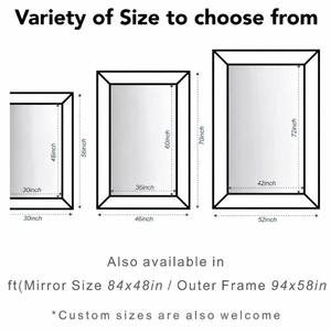 Espejo de cuerpo entero con marco de metal ajustable, estilo contemporáneo, decorativo, de gran tamaño, para techos altos, sala de estar, boutique de ropa - Product Image 5