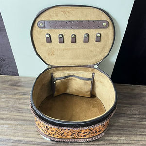 Vente en gros de boîte de rangement de bijoux en cuir usiné à la main avec logo personnalisé de luxe pour femmes boîte à bijoux en cuir de vachette véritable - Product Image 6