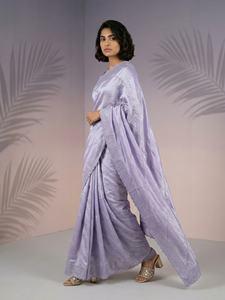 Sari de Seda de Frambuesa Pura para Mujer, Marca Elite Weaves, Bordado con Diseño Leheriya y Borde de Lentejuelas, Hecho en India - Product Image 5