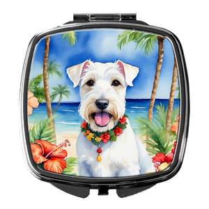 Sealyham Terrier Luau Compact Makeup <b>Mirror</b> Decorative Travel Folding <b>Handheld</b> for Women and Girls Pocket Gift Ideas - Product Image 1