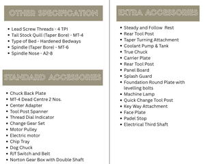 เครื่องกลึงงานหนักแบบมีเกียร์ทั้งหมด ความยาวแท่น 9 ฟุต ความสูงแกนกลาง 15 นิ้ว ขนาดรูเจาะ 3 นิ้ว พร้อมชุดเกียร์ Norton - Product Image 3