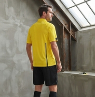 Ensemble d'arbitre TESSUTO rouge, noir et blanc, 3 pièces : maillot, short, chaussettes, polo à demi-zip avec poche pour carte, uniforme d'arbitrage de football