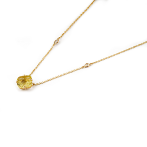 จี้รูปโคลเวอร์ประดับเพชรและโทแพซสีเหลืองทองคำแท้ 14K คุณภาพดีเยี่ยม MOQ ต่ำ เหมาะสำหรับใส่ซ้อนกัน เป็นเครื่องประดับชั้นดี - Product Image 5