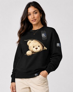Sweat-shirt personnalisé pour femme, nouvelle collection hiver, design tendance, haute qualité, couleurs personnalisables, avec badge lettre, uni teint - Product Image 5
