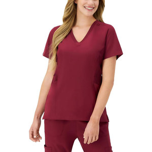 Conjunto de Uniforme Médico para Mujer, Blusa de Enfermera de Manga Corta, Pantalones Elásticos con Cordón, Ropa de Trabajo Suave para Hospital y Clínica, Venta al Por Mayor - Product Image 1