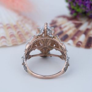 Bague d'éternité pour femme en argent 925 plaqué or jaune, sertie de cinq pierres de moissanite ovales, certifiée - Product Image 3