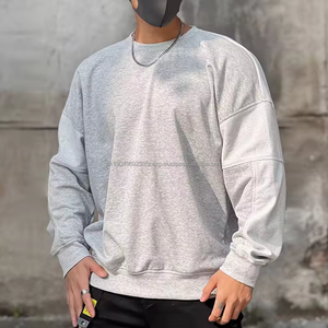 Nouveautés d'automne Sweat-shirts à col rond en molleton français personnalisé avec patchwork Sweat-shirts et sweats à capuche pour hommes - Product Image 1
