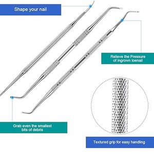 Outil professionnel en acier inoxydable pour le retrait des ongles incarnés, lime de précision pour le nettoyage des bords des ongles épais et durs - Product Image 2