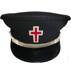 Gorra de fatiga de caballero templario, insignia masónica plateada, sombrero masónico ceremonial de calidad premium - Product Image 5