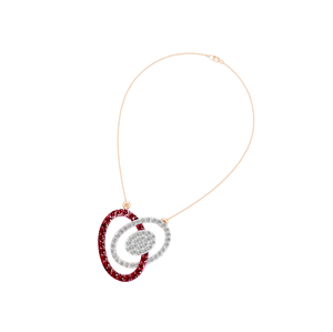 Bijoux fins de luxe 14K/18K jaune Rose blanc plaqué or rubis pierre précieuse diamant tourbillon pendentif collier audacieux déclaration breloque - Product Image 6