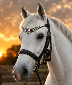 Al por mayor: Brida de cuero de caballo Rub International 7860B cómoda con cristales y pedrería, colores y tamaños personalizados, fabricación OEM - Product Image 5