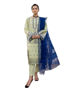 Robe de soirée 3 pièces pour femmes musulmanes et indiennes, vêtements de fête, salwar kameez avec col brodé - Product Image 1