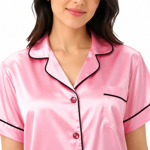 Ensemble de pyjama en satin pour femmes, vêtements de nuit de luxe, confort, style élégant, qualité supérieure, coupe décontractée, sensation légère - Product Image 4