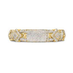 Bracelet unisexe en or et argent plaqué, serti de diamants ronds brillants de couleur D, fantaisie, lourd et raffiné, certifié GIA - Product Image 3