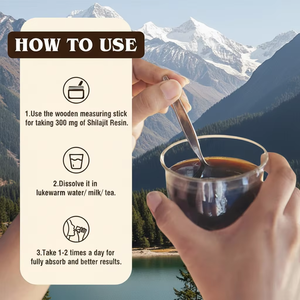 Resina de Shilajit Pura del Himalaya de Marca Privada 600mg con 82% de Ácido Fúlvico, Shilajit Orgánico con Empaque Premium en Caja, de la India - Product Image 4