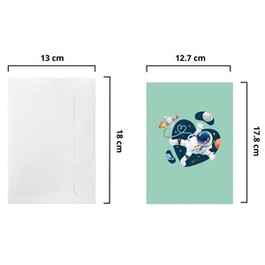 Tarjetas de felicitación 3D con diseño de astronauta, tarjeta con estampado de dibujos animados en 3D con sobre, 12,7x17,8 cm, tarjeta de felicitación para el día de San Valentín, tarjeta emergente 3D - Product Image 2