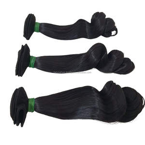 100% mechones de cabello Remy de media onda Natural indonesio virgen extremos súper doblemente dibujados extensiones de máquina de trama doble Color Natural - Product Image 4