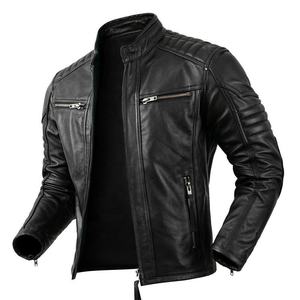 Veste en cuir pour homme, veste en cuir véritable sur mesure, veste de motard en cuir véritable pour homme, étiquette privée personnalisée. - Product Image 2