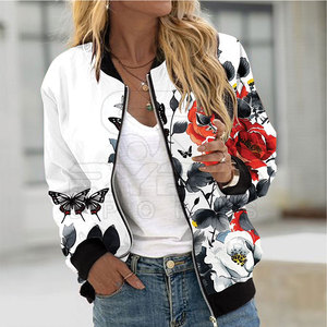 Comfort Fit Breathable Casual Women Printing Varsity <b>Jackets</b> Premium Pullover Garment For Lifestyle Fashion Needs - Product Image 5