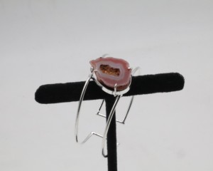 Druzy <b>Cuff</b> Bangles with German <b>Silver</b>, Adjustable Druzy Stone Open <b>Cuff</b> <b>Bracelet</b>, Fashion Gemstone Bangle Jewelry for Women - Product Image 2