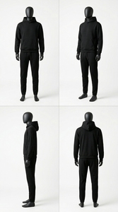 Men Printed Solid Casual Hooded Sweatshirt and <b>Jogger</b> Pants <b>Matching</b> Tracksuit <b>Set</b> - Product Image 4