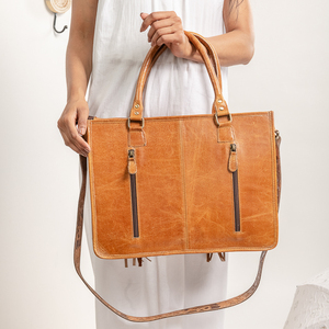 Real Handmade Western Style Hair On Fringe <b>Hand</b> Tooled Floral Stylish Genuine Leather Handbag Women Crossbody Shoulder <b>Bag</b> - Product Image 2