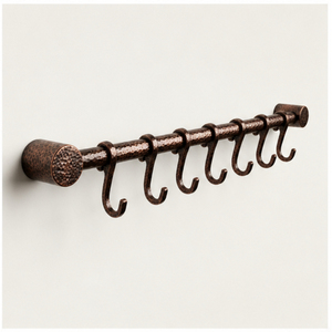 Rail de rangement mural en cuivre antique pour ustensiles de cuisine avec crochets en S, organisateur de casseroles et poêles pour la maison et les restaurants, rangement polyvalent - Product Image 5